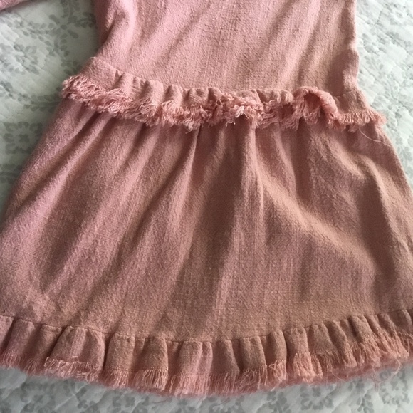 Umgee Boho fringed linen cotton peach pink blouse top size xl NEW - Picture 3 of 5